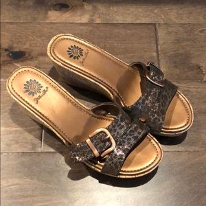 Yellowbox platform wedge sandal with leopard print